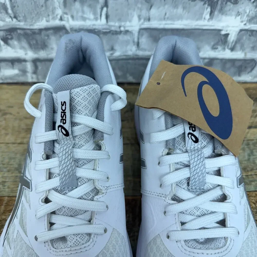 Asics Gel-Tactic 12 White Silver Volleyball Shoes 1072A092 Womens Size 10 New